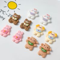 Adorables Cabochons en Résine à Dos Plat, Motifs Chien, Ours, Chat, Bébé, Dessin Animé, Kawaii, pour Scrapbooking, Bijoux DIY et Accessoires