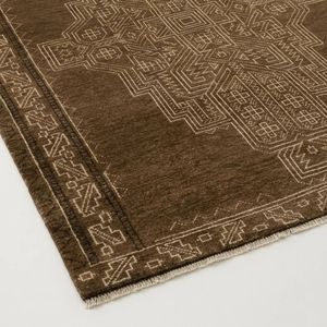 Tapis en laine noué à la main de style sud-ouest marron, tapis artisanal haut de gamme pour salon, chambre, salle à manger, villa, hôtel - Product Image 4