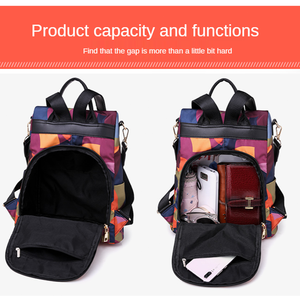 Trendy Waterproof Oxford PU Leather Small <strong>Backpack</strong> <strong>Purse</strong> for Women School Bag for Girls Portable Black Daily Soft Mini Bag - Product Image 4