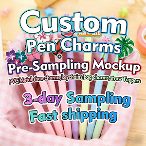 Stylo à bille rétractable <span class=keywords><strong>en</strong></span> <span class=keywords><strong>gros</strong></span>, mignon, couleur crème macaron, avec breloques PVC 2D, encre noire fluide 1,0 mm, pour fournitures scolaires et de <span class=keywords><strong>bureau</strong></span> - Product Image 6