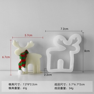 Easy Release Soap <b>Molds</b> Silicone Candle <b>Molds</b> Tree/Gingerman / Reindeer Handmade Candle Silicone Christmas Candle Making <b>Molds</b> - Product Image 6