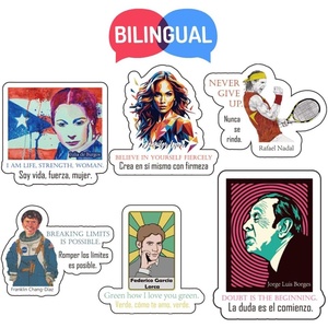 Pegatinas Bilingües del Mes de la Herencia Hispánica con Frases en Español e Inglés para Estudiantes, Diarios y Aulas - Product Image 4