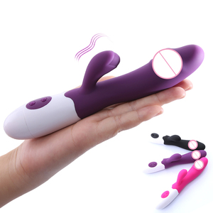 Giocattoli del sesso femminile del <span class=keywords><strong>Silicone</strong></span> che spingono il vibratore del Dildo del punto G del coniglio per le donne che si masturbano - Product Image 1