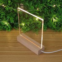 Деревянная подставка с LED-подсветкой и акриловой пластиной, питание от USB, для хрусталя, 3D-изделий из смолы, стекла, DIY ночников, декора