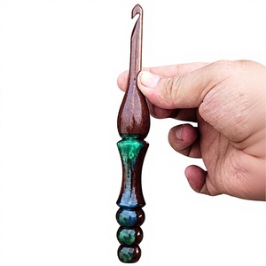 Wooden & Resin Fashion <b>Crochet</b> <b>Hook</b> Needles Set 20cm Convenient for Hand Knitting and <b>Crochet</b> DIY Crafts - Product Image 4