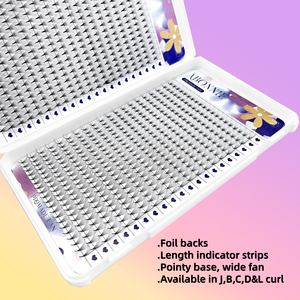 Накладные ресницы Abonnie Pointy Base Pre Made Volume Fans Mink 2D 8D 10D 12D, мягкие готовые пучки для наращивания, длинные и короткие пучки-букеты для ресниц - Product Image 2