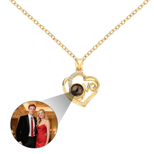 Colliers de projection d'images personnalisés pour femmes, pendentifs tendance « Je t'aime » en 100 langues, bijoux en laiton avec chaîne à maillons - Product Image 2