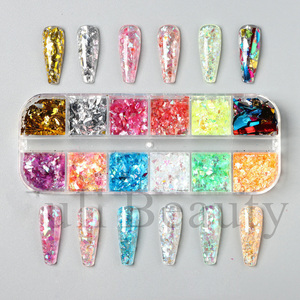 Pegatinas de Lentejuelas Decorativas para Uñas, 12 Colores Aurora, Papel Brillante, Accesorios de Lujo para Manicura, Decoración de Uñas 3D de Plástico, Adhesivos <span class=keywords><strong>OYS</strong></span> - Product Image 2
