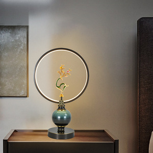 Nouvelle <span class=keywords><strong>lampe</strong></span> de chevet en céramique chinoise rétro pour la lecture dans la chambre à coucher, décoration, <span class=keywords><strong>lampe</strong></span> de table LED pour le salon - Product Image 3