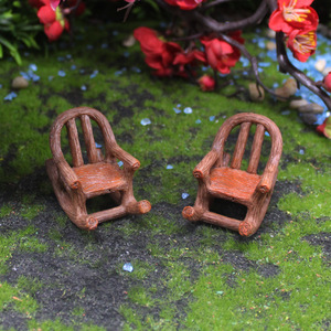 ชุดเก้าอี้โยกขนาดเล็ก โต๊ะและเก้าอี้เรซิ่นสำหรับสวน ของตกแต่งสวนแบบ DIY สำหรับปลูกไม้อวบน้ำ - Product Image 3