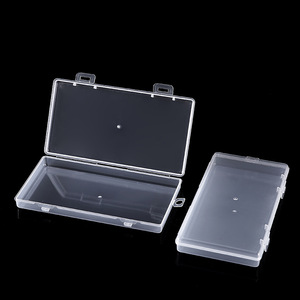 Transparent <b>Plastic</b> <b>Storage</b> Box With Lid Rectangle 1.7 Double Buckle Long PP Jewelry And Electronic Component Packaging Box - Product Image 1