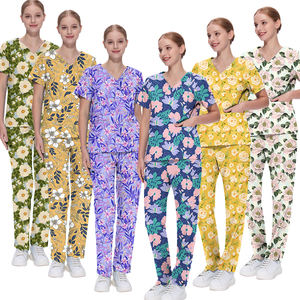 Uniformes d'impression d'hôpital Uniformes de gommage médical pour infirmière Uniformes de gommage chirurgical Uniformes de gommage médical Ensemble imprimé extensible de gommage médical - Product Image 2