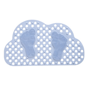 Alfombra de baño antideslizante impermeable con diseño hueco, estilo minimalista, color sólido. - Product Image 1