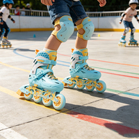 Patins à roulettes ajustables pour enfants, avec réglage par bouton, roues PU lumineuses, pour garçons et filles débutants, pour l'extérieur