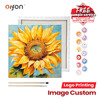 Kits de peinture par numéros DIY Prêts à l'emploi FBA, Toile encadrée motif Tournesol Floral, Vente en gros, Décoration murale pré-emballée