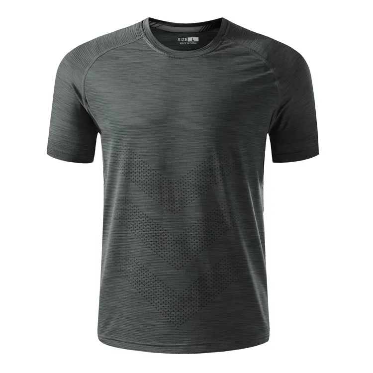 2022 venda quente baixo moq 86% poliéster 14% elastano malha t camisas dos homens correndo esportes confortável slim fit t-shirt