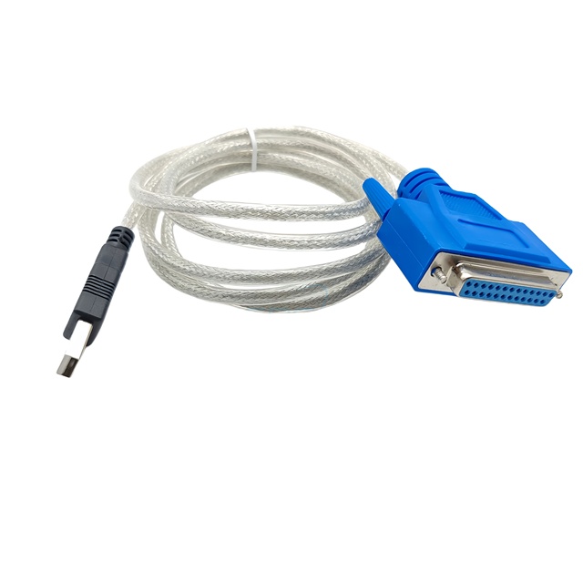 USB to DB25 Female RS232 Serial Adapter Cable 1.5m Transparent PVC for PLC Industrial Control