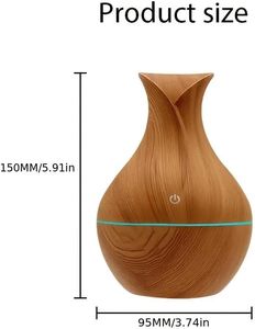 Mini humidificateur et diffuseur d'arômes USB 130 ml à grain de bois avec veilleuse ultra-silencieux pour la maison et l'hôtel - Vente en gros - Product Image 4