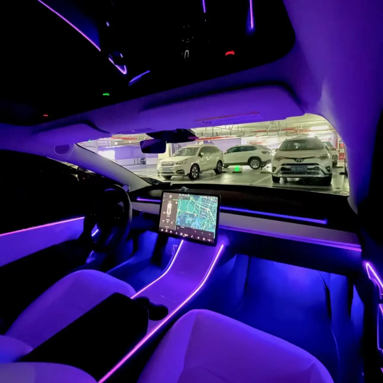 Hete Verkoop Acryl Led Strip Omgevingslicht Auto Omgevingslicht Strip Voor Tesla Model Y 3 Interieur Omgevingslicht
