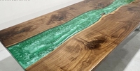Réception pour centre de réception meubles console en bois personnalisé en bois massif résine époxy dessus table à manger bon prix