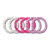 Vente chaude Bande De Cheveux Élastique Personnalisé Noir Maigre Cheveux Cravates 100% Soie De Mûrier 1cm Chouchous avec Boîte Cadeau