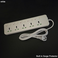 Multiprises universelles avec protection intégrée contre les surtensions, prises individuelles à 5 voies et interrupteurs intégrés