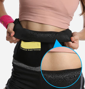Sabuk peramping perut Neoprene, sabuk pelatih pembentuk perut cerah, sabuk pelatih pinggang hitam keringat untuk wanita - Product Image 5