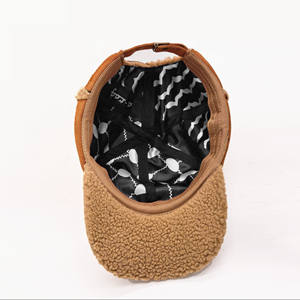 หมวกเบสบอลผ้าขนแกะอุ่นหนา6แผงสำหรับทั้งชายและหญิงวินเทจใส่ได้ทั้งชายและหญิงปักโลโก้ได้ตามต้องการสำหรับธุรกิจผู้ใหญ่ - Product Image 5