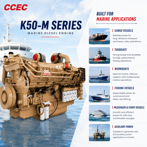 Motor Diésel Marino Turboalimentado Cummins Serie KTA50-M 550-1398kW 737-1873HP <span class=keywords><strong>V16</strong></span> para Remolcadores, Buques <span class=keywords><strong>de</strong></span> Carga y Embarcaciones <span class=keywords><strong>de</strong></span> Trabajo en Alta Mar - Product Image 2