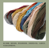 Châle Balinais Lin Coton Peint À La Main Gradient Couleur Mince Twist Écharpe Froissée Automne Motif Imprimé Châles Traditionnels