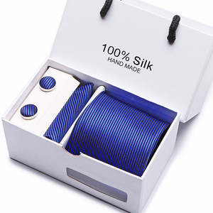 उपहार बॉक्स ठोस पुरुषों के स्किनी संबंधों के लिए फैशन सादे ग्रेटा संबंधों के लिए तैयार किए गए रेशम के संबंध - Product Image 5