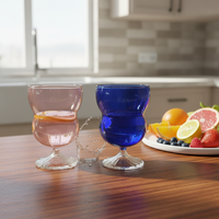 Coupelle à café au lait vert-orange soufflée à la main, verre à vin coloré en forme de gourde, élégant gobelet à glace en borosilicate de 300 ml