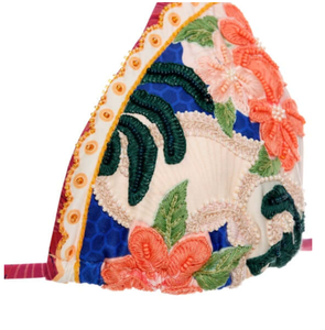 Bikini de Dos Piezas para Mujer, Estilo Boho Ecológico Premium, Directo de Fábrica, Triangular, Elástico, con Cuentas Bordadas, Ribete en Contraste y Lazos Laterales - Product Image 4