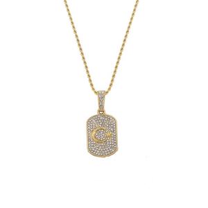 Commercio all'ingrosso della fabbrica 3MM catena di corda in acciaio inox Hip Hop lega e Bling strass Moonstars collana pendente - Product Image 1