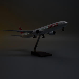 Modèle d'avion Boeing 777 <span class=keywords><strong>suisse</strong></span> en résine à l'échelle 1:160 avec train d'atterrissage et base en bois, avion de ligne simulé, décoration d'intérieur, cadeau d'entreprise - Product Image 5