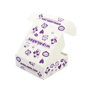 Vente en gros Petites boîtes d'expédition carrées pliables Boîte d'expédition en carton ondulé blanc avec logo imprimé
