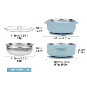 Tazón de Acero Inoxidable Libre de BPA para Bebés, con Asa de Silicona, Boca Ancha, Vajilla para Niños Pequeños, Fácil de Limpiar, Plato con Succión - Product Image 2