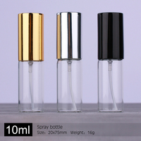 SUMEEAR Mini flacon de parfum en verre transparent portable de 10ml flacon d'échantillon de pulvérisation rechargeable pour testeur de bouteilles de pulvérisation à pompe atomiseur