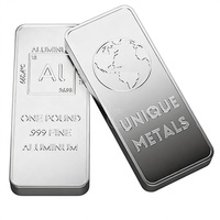Lingot d'aluminium .999 personnalisé, 1 kg, 1 once, 1 livre, en vente