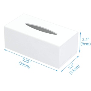 Trắng Bán Buôn Acrylic Mô Hộp Bìa Hình Chữ Nhật Khăn Ăn Container Mô Hộp - Product Image 3