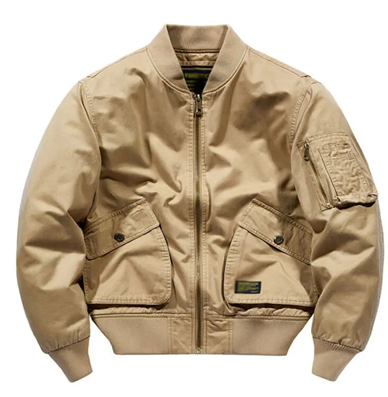 VK23011 Mens 경량 재킷 캐주얼 봄 가을 윈드 브레이커 폭격기 지퍼 포켓 코트