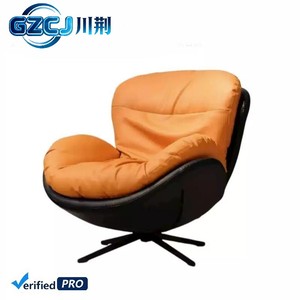 Fauteuil pivotant en cuir style nordique, moderne et luxueux, avec rembourrage en éponge, idéal pour <span class=keywords><strong>la</strong></span> maison, l'appartement, le salon, <span class=keywords><strong>la</strong></span> chambre <span class=keywords><strong>à</strong></span> coucher et les moments de <span class=keywords><strong>d</strong></span>étente. - Product Image 5