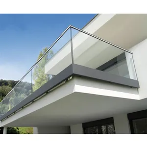 Terrasse Kit balaustrada Balaustradas De Vidro sem moldura de Alumínio U Canal de Vidro Corrimão de Alumínio/Aço inoxidável/Aço carbono DBM