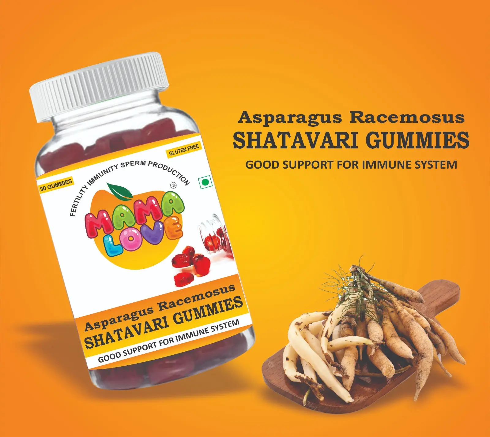 Shatavari Gummiesキャンディーマルチビタミングミブーストエネルギーと受入力免疫の乳房産生