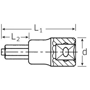 STAHLWILLE - 03070010 INHEX 1/2 ''llaves de vaso con pasador guía para tornillos con zócalo hexagonal - Product Image 2
