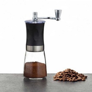 Molinillo de Café Manual Creativo, Cuerpo de Acero Inoxidable y Vidrio, Manivela Manual, Portátil, para Uso Doméstico, 11x6.6x18.8 cm - Product Image 1