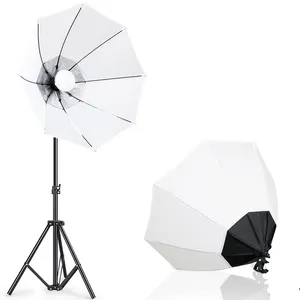 Популярный набор софтбоксов для фотосъемки 70 см, восьмиугольный софтбокс с европейской вилкой, Энергосберегающая лампочка 45 Вт, зонт для вспышки, аксессуары для фотостудии
