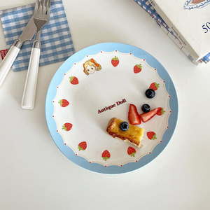 Pratos de Salada, Sobremesa, Massa e Bife, Tigelas de Sorvete, Prato de Cerâmica Criativo para Sobremesa e Bolo com Temas de Coração de Menina, Urso e Coelhinho - Product Image 4
