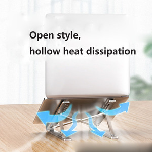 Soporte para ordenador portátil de refrigeración de aleación de aluminio, almacenamiento plegable creativo 2 en 1, soporte ajustable para Tablet PC, soporte de escritorio - Product Image 3