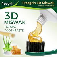 Lot de 4/6 Freegrin Miswak Dentifrice au Miel Formule Naturelle à Base de Plantes avec Extrait de Miel Pur pour Blanchir les Dents et Soigner les Gencives